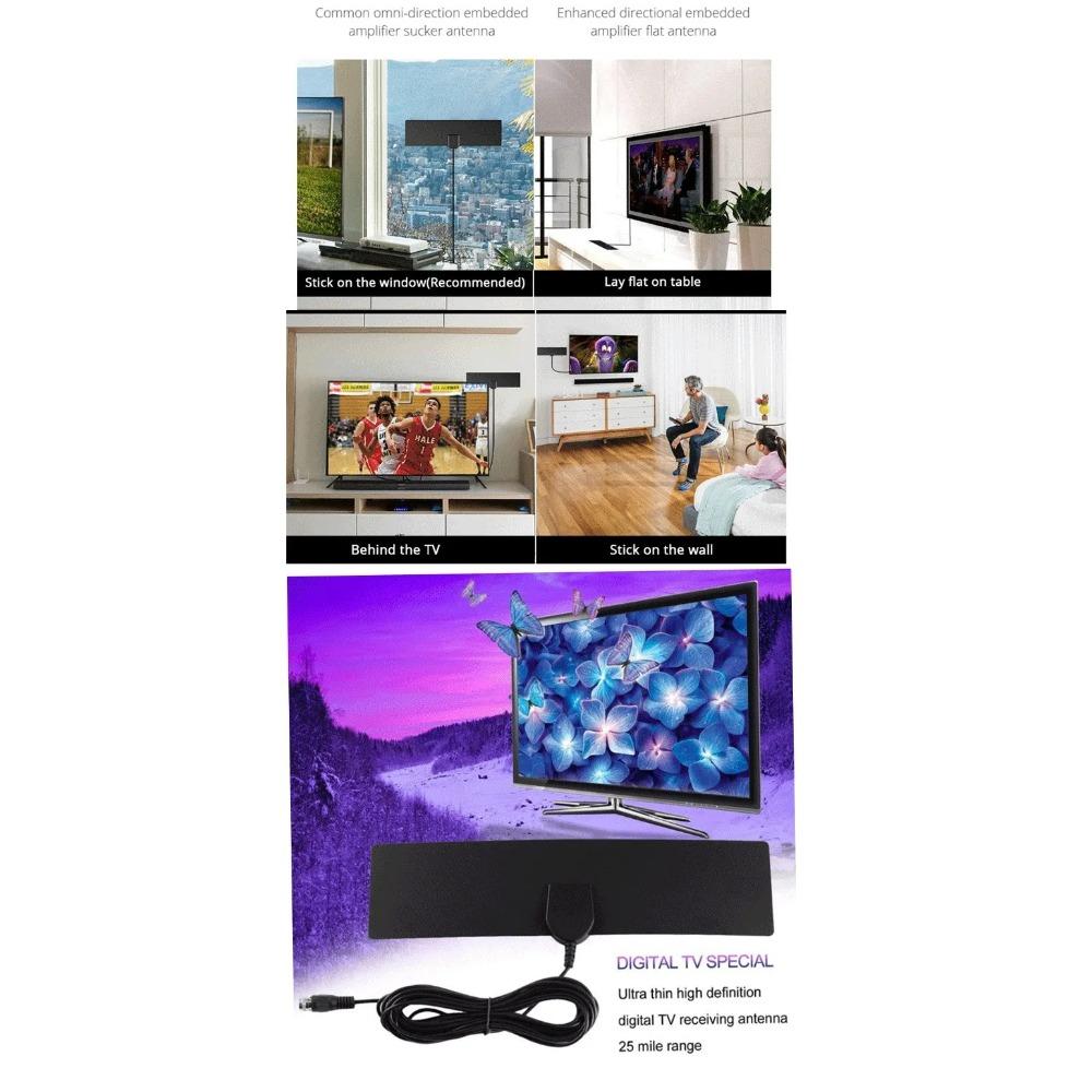 HDTV Digital Antenna for All Smart/Old TVs with Amplifier Signal Booster for Local Channels Indoor DTMB ATSC DVB-T2 DMB-T ISDB-T