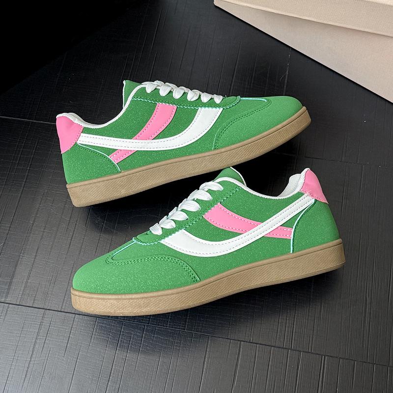 

Women s 2025 Fashion Casual Sneakers Comfortable Lace up Flat Shoes Tennis Shoes Zapatillas De Mujer 40 зелёный