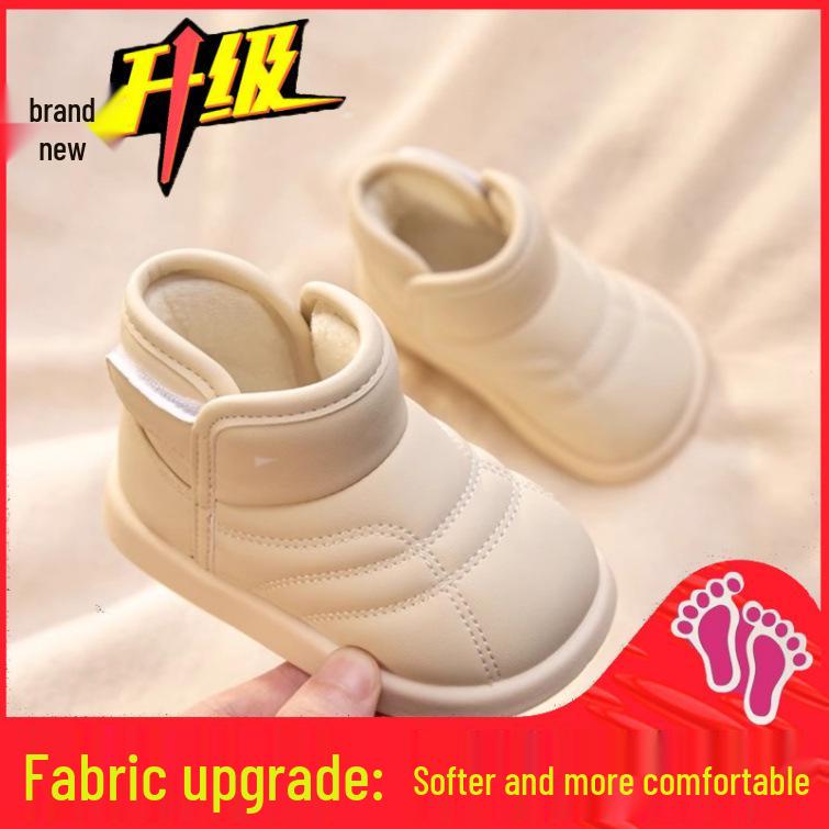 Waterproof Fleece-Lined Snow Boots for Toddlers (Ages 1-3) - Soft Sole First Walker Shoes for Boys & Girls