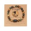 Luminous 12 Zodiac Constellation Sign Braided Couples Leather Bracelet For Men Black Rope Charm Party Grow In the Dark Jewelry