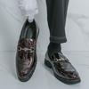 Fashion Designer New Thick-sole Loafers New Men's Green Brown Patent Leather Shoes Designer Formal Wedding Dress Homecoming Footwear