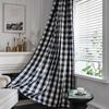 Cotton Linen American Plaid CurtainThick with Tassels Curtains for Living Room Drape Kitchen Valance for The Luxury Living Room