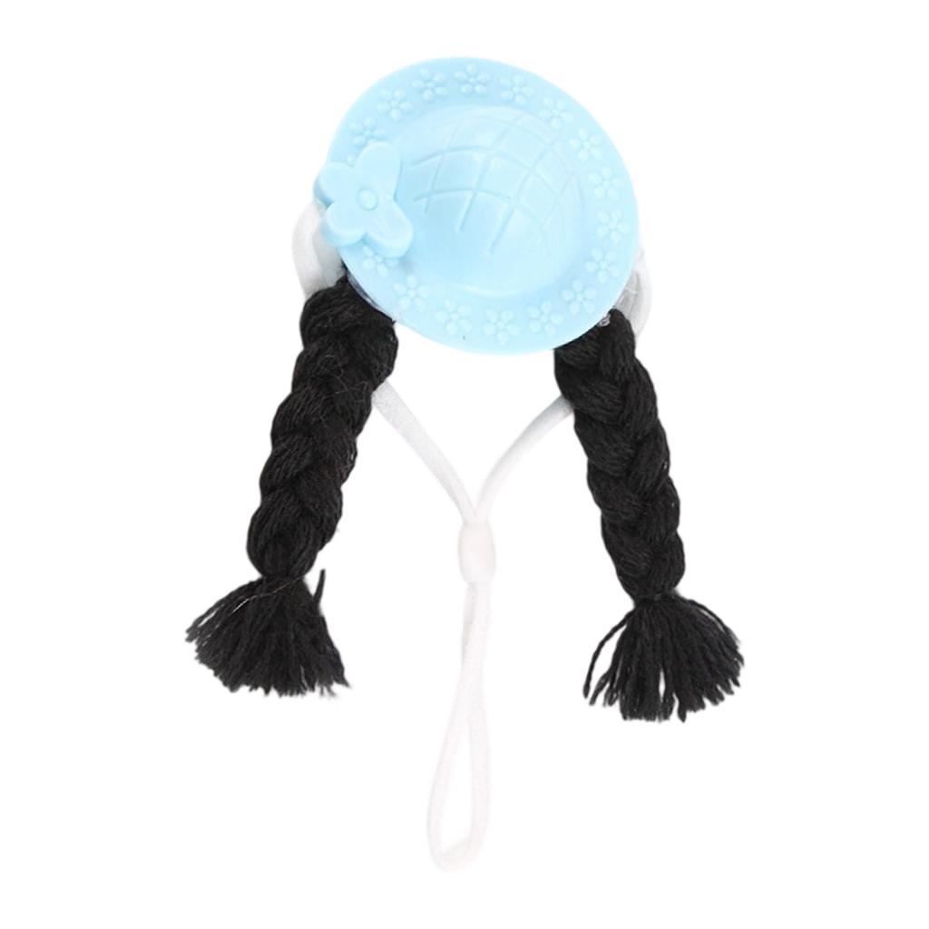 Mini Hat with Long Braids For Cockatiel Parrots Small Pet Party Photo Props Soft Guinea Pigs Hamster Costume Accessories