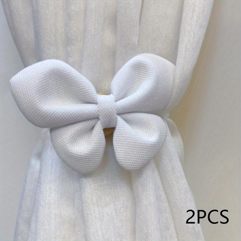 

2Pcs Stylish Curtain Holders Ideal for Women Bedrooms, Decorative Drapery Holders - Curtain Fasteners for Home Decoration, Bow-Shaped Holders белый