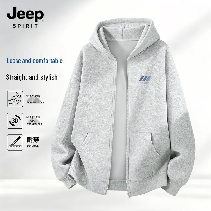 JEEP SPIRIT Men's Hooded Full-Zip Sweatshirt