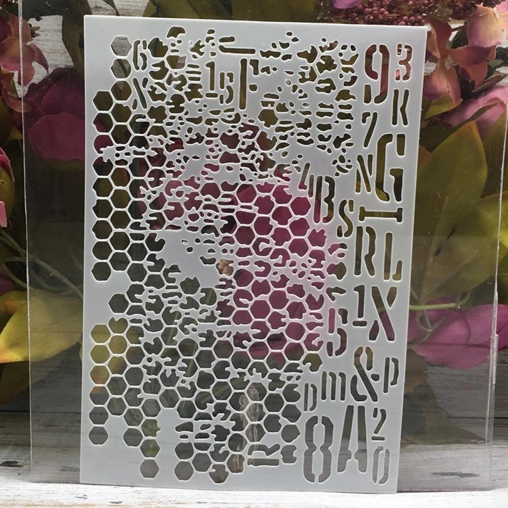 A5 21cm Rete a Maglia Stencil a Strati Pittura Scrapbooking Colorazione Goffratura Album Modello Decorativo