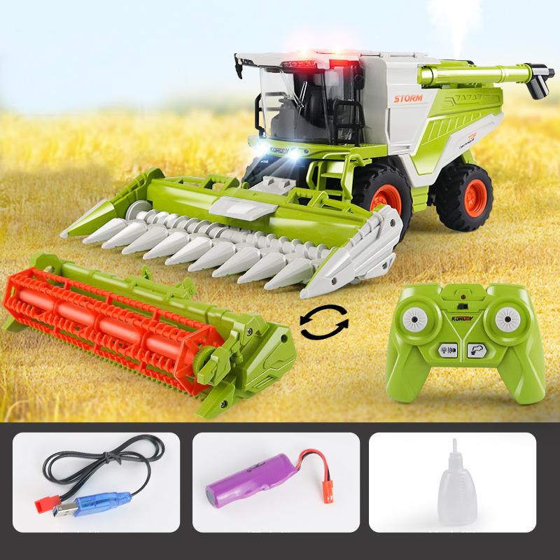 

2.4G RC Spray Farm Locomotive Wheat Corn Harvest Farm Truck Tractor Large Engineering Vehicle Light Sound Effect Children Toys