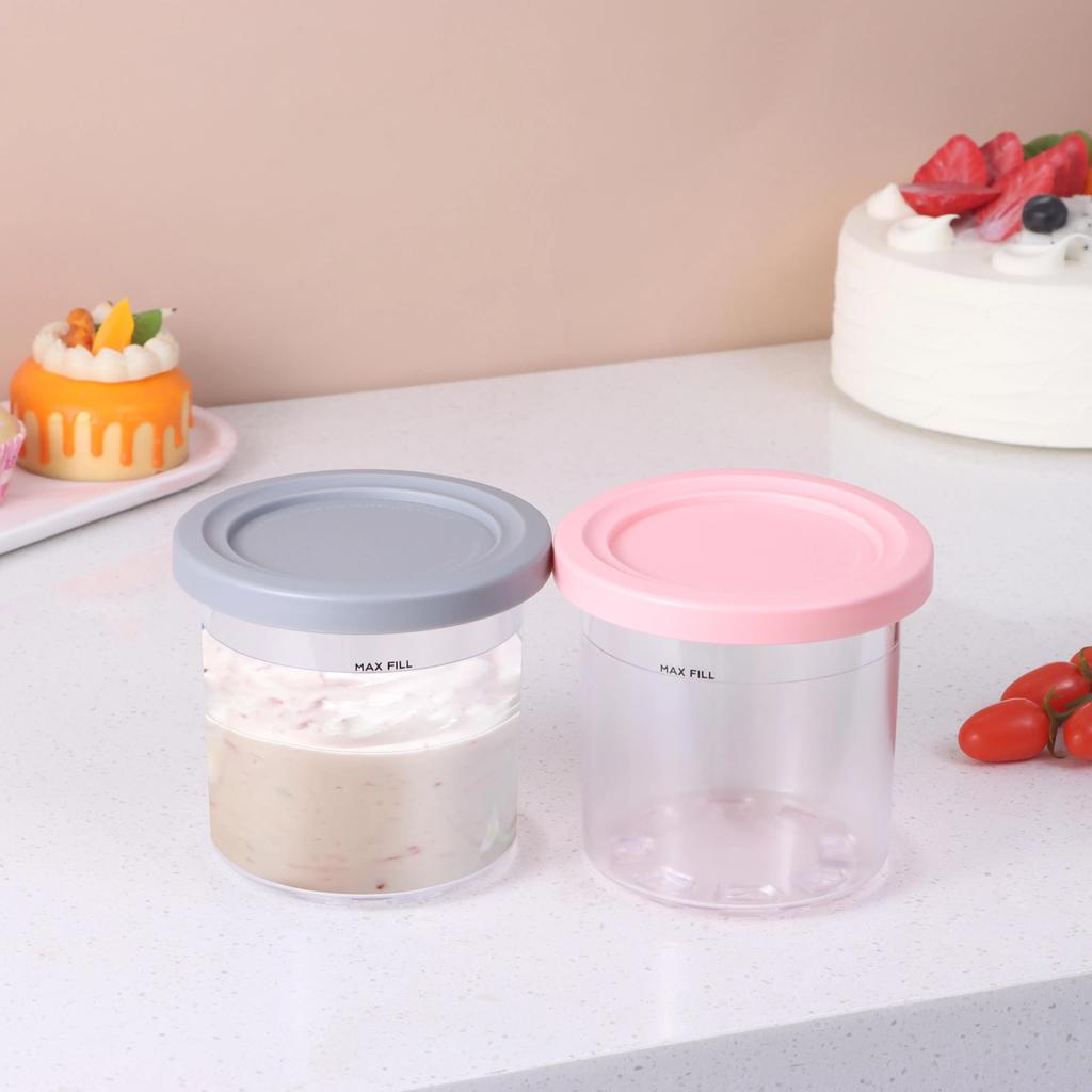 1pc Ice Cream Pints Cup Ninja Creamie Ice Cream Maker Cups Reusable Can Store Ice Cream Pints Containers with Sealing Mason Jar