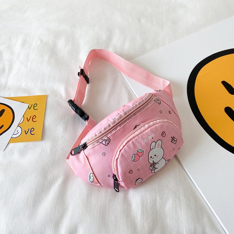 

Стильная детская поясная сумка с милым дизайном кролика, идеально подходит для повседневного использования и игр розовый