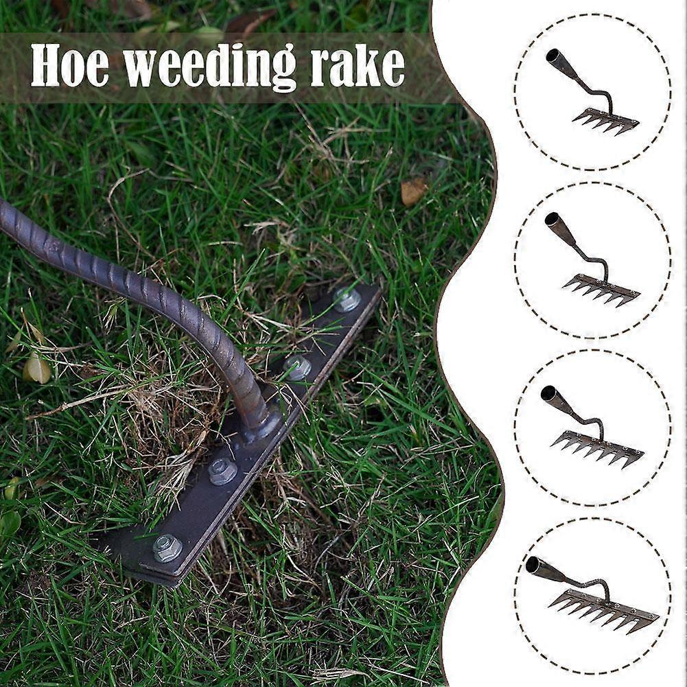 5/6/7/8 Teeth Carbon Steel Garden Weeding Rake, Garden Rakes Metal Heavy Duty