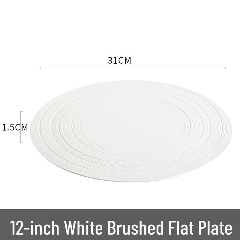 Abay 12-inch Ceramic Flat Dinner Plate