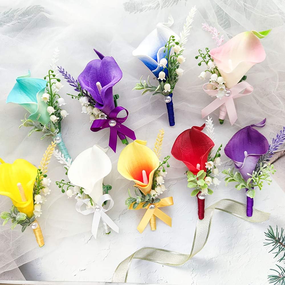 IPOPU 24PCS Artificial Flowers Fake Calla Lily Flowers Real Touch Calla Lily Faux Flowers Arrangement Bouquet for Home Garden Office Party Wedding