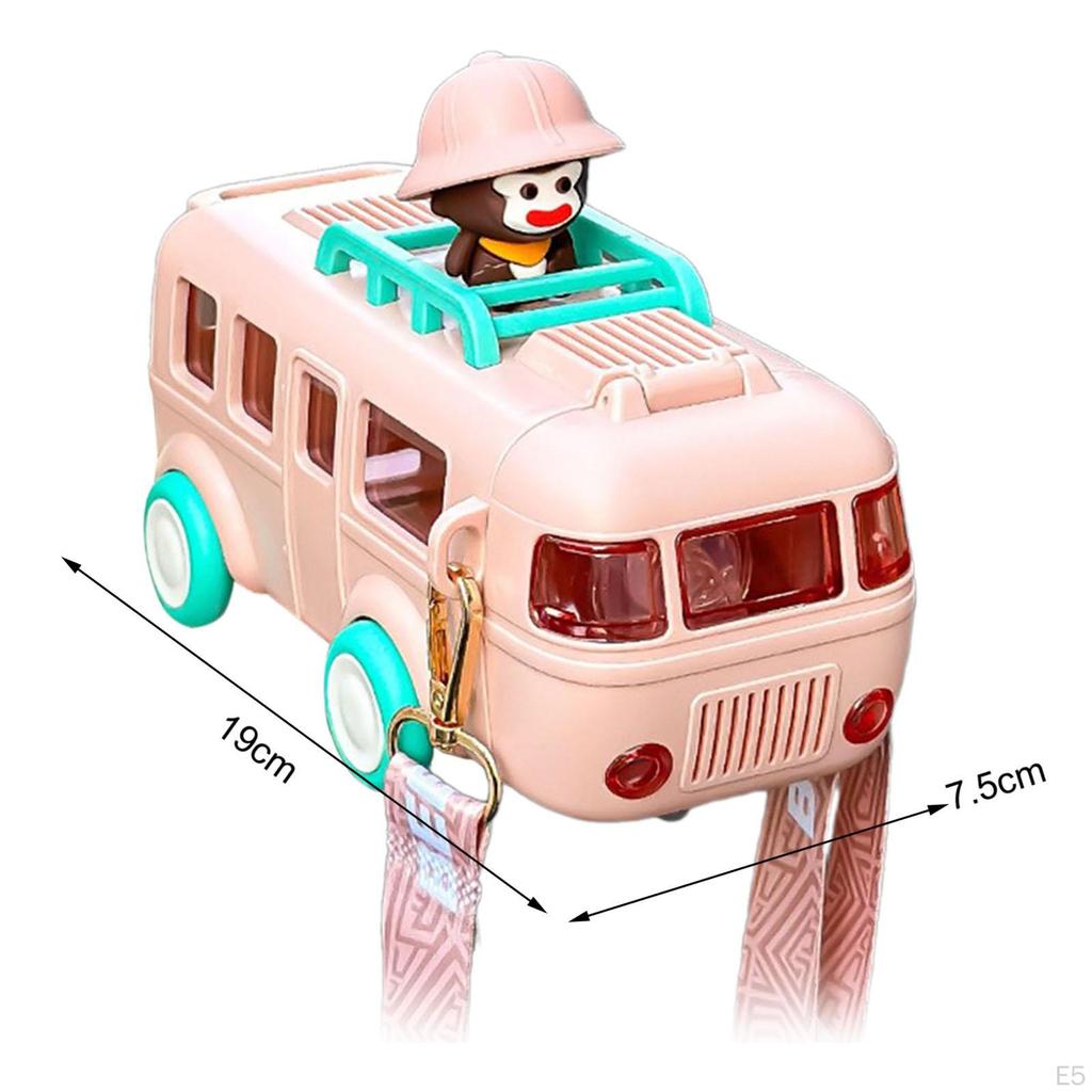 Butelka na wodę w kształcie autobusu z paskiem na ramię, dla dziewcząt, kubek na kemping i do szkoły