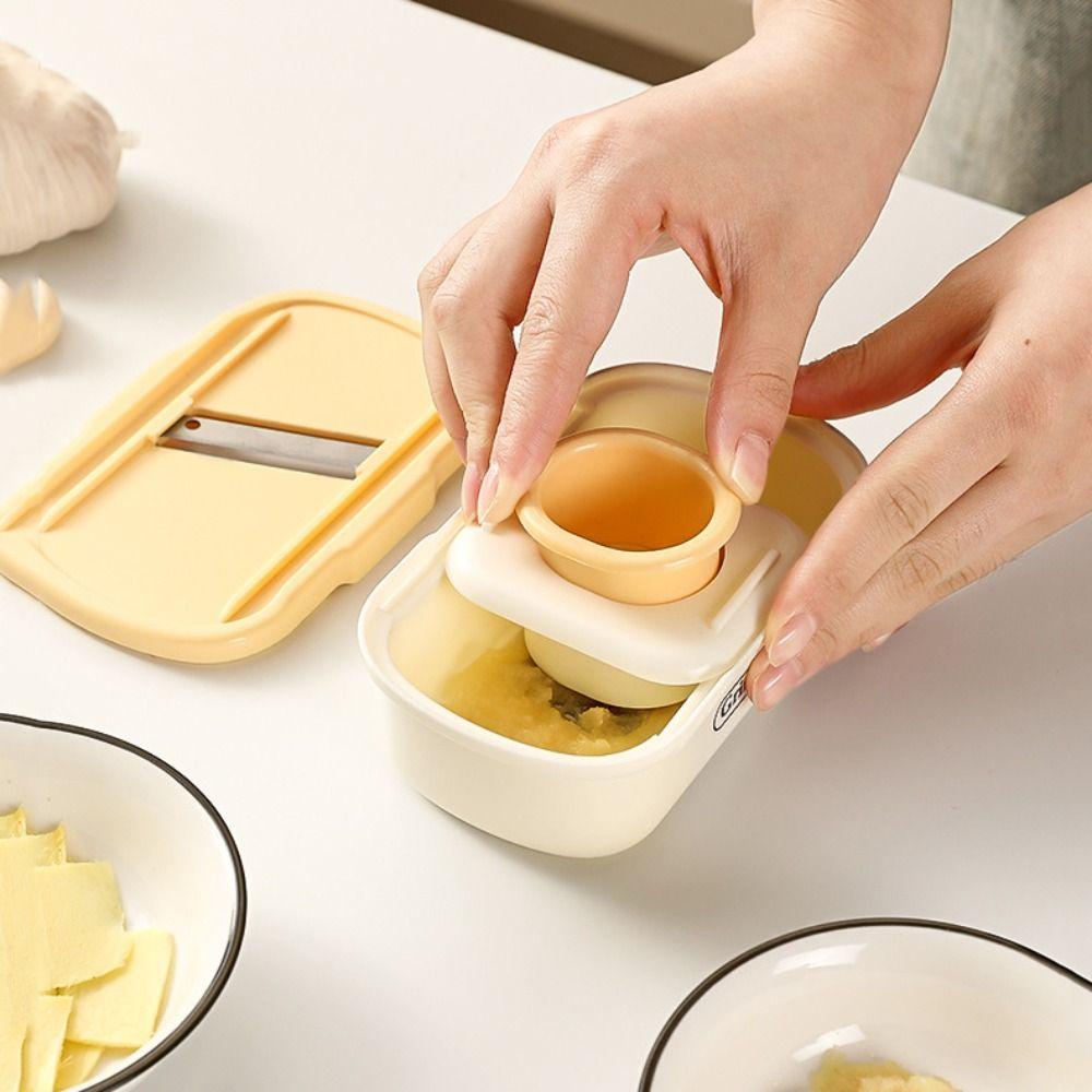 New PP&Stainless Steel Garlic Grater Tool Manual Multifunctional Vegetable Slicer Garlic Smasher Kitchen