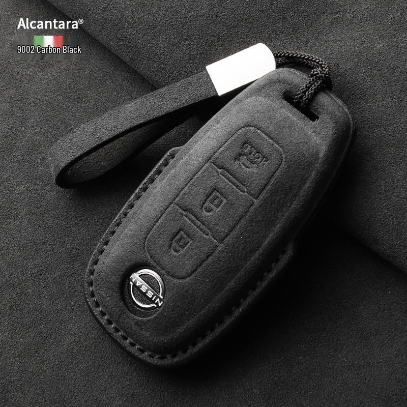 Nissan Teana/X-Trail/Qashqai/Tiida Key Case: Suede, Full Coverage, Tanlu Buckle