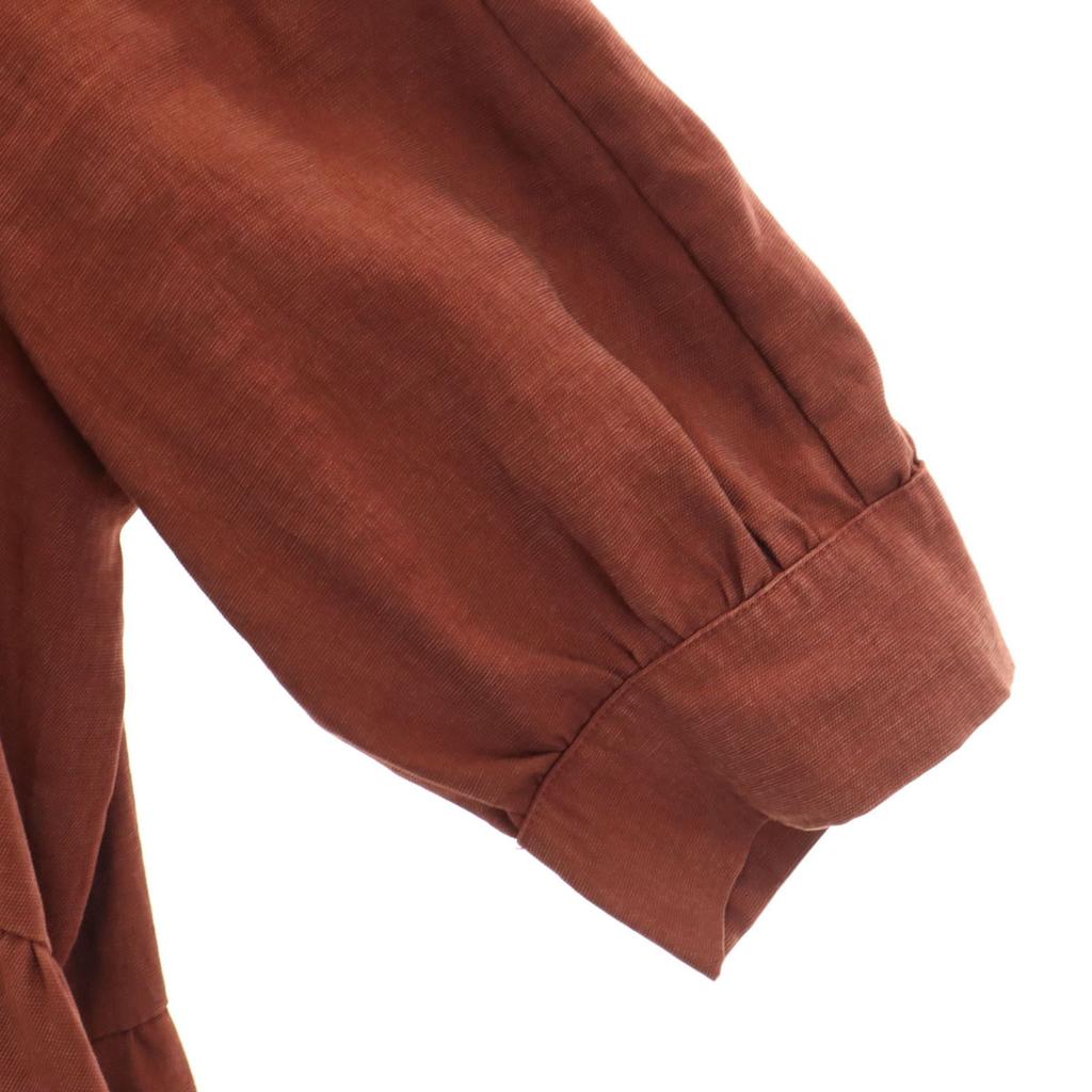 Zara 7 Minutes Sleeve Long Dress M Red Brown Special Wing Women Used
