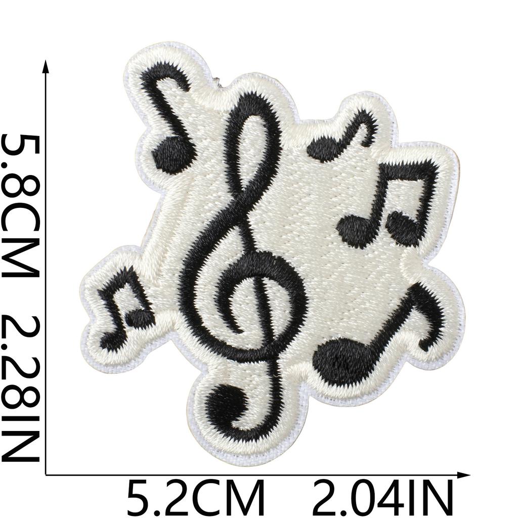 Literary Music Note Embroidery Cloth Sticker Clothes Patch Decoration Versatile Diy Bag Pants Hole Repair Embroidery Sticker
