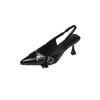 Fashion High Heels Women Shoes Luxury Designer Fashion Pointed Toe Buckle Strap Metal Women Sandals Elegant Single Shoes Female Pumps