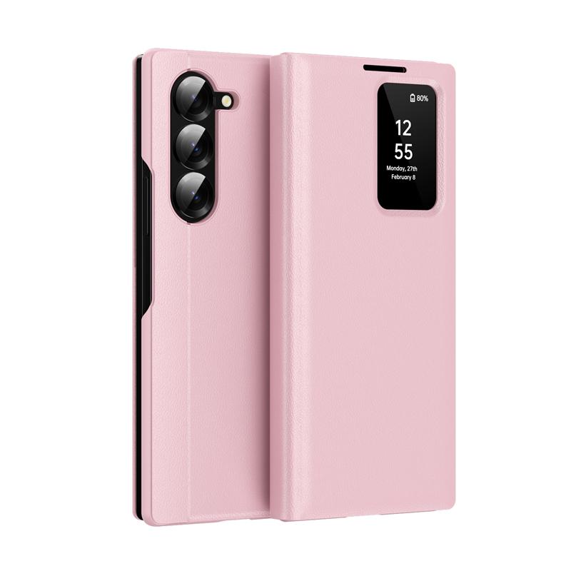 

For Samsung Galaxy Z Fold 6 5 4 Case Smart View Window PU Leather Wallet Flip-Free Answering Cover with Card Slot For Samsung Galaxy Z Fold6