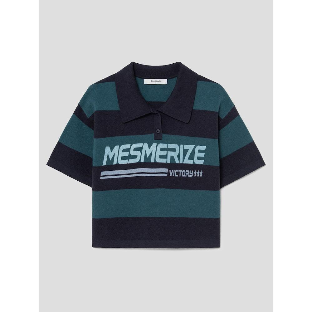 8SECONDS Color Block Collar Neck Short Sleeve Pullover Navy (164851Ey2R)