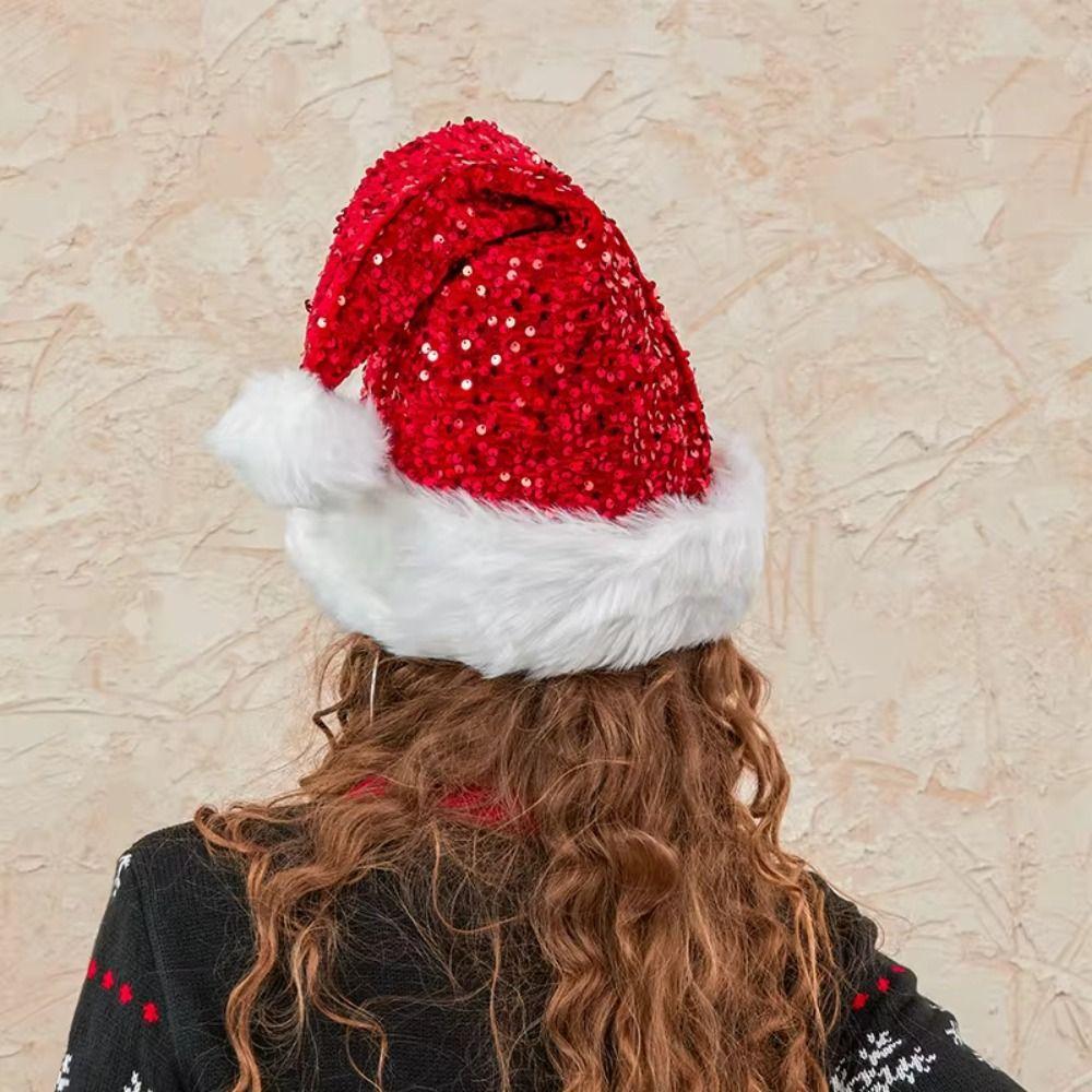 Bow Christmas Hat Merry Christmas Decoration Beanie Hat Fashion Santa Claus Hat  Party