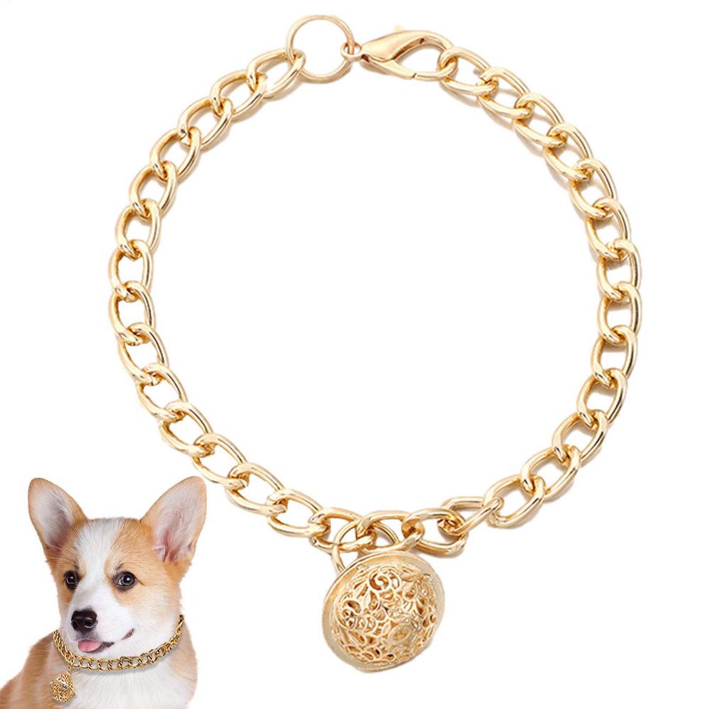 Cat Chain Collar With Bell Fashion Design Dog Necklace Collar Cat Necklace Puppy Chain Collar Fashion Jewelry For Cats Dogs