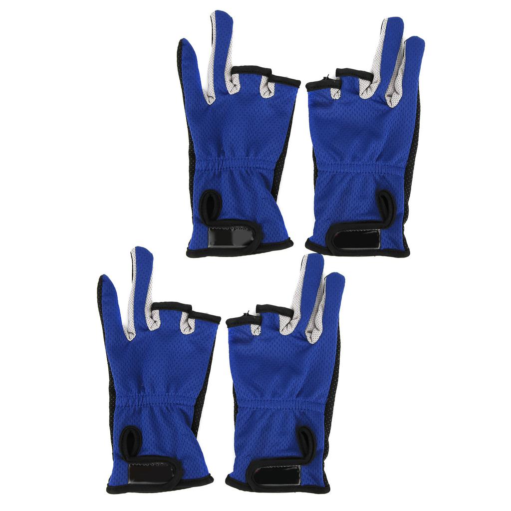 2 Pair Three Finger Fishing Gloves Neoprene Breathable Gloves with Antiskid Convex Point