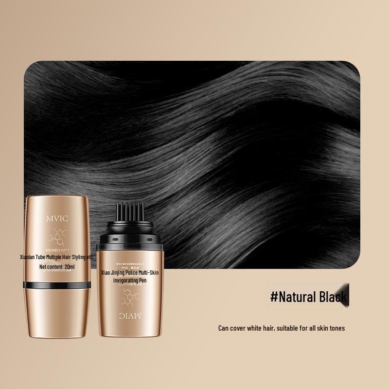 MVIC Краска-карандаш для волос на растительной основе - Одноразовая расческа для закрашивания седины, Не повреждает, Официальный подлинный продукт.