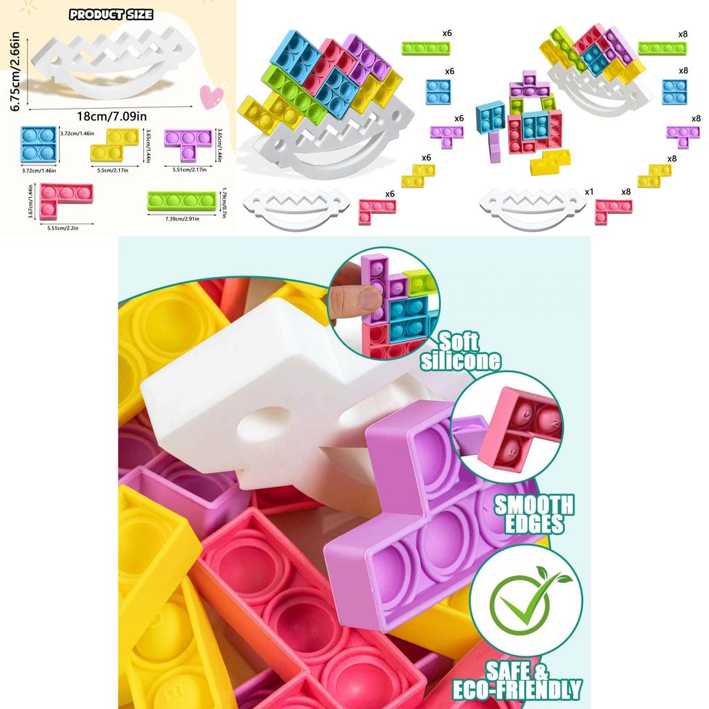 Silicone Kids Stacking Blocks With Balance Fun For Parentchild Play