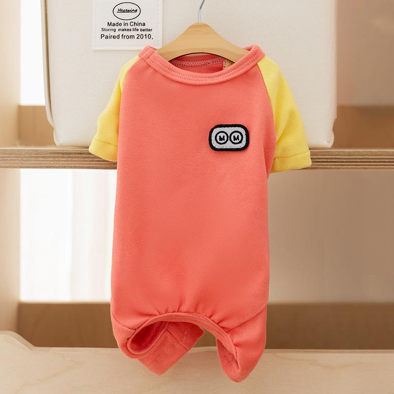 

25 лет новая осенне-зимняя одежда для собак контрастной расцветки, немецкий бархат с самоподогревом, теплая четырехлапая базовая рубашка, одежда для кошек M (recommended weight 5-4 kg)