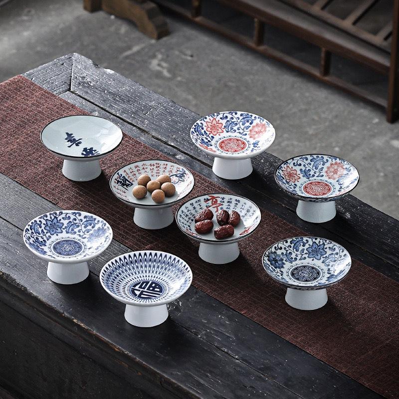 Chinese Blue and White Porcelain Fruit Plate Household Nut Biscuit Storage Plate Living Room Tabletop Sundries Storage Plate New