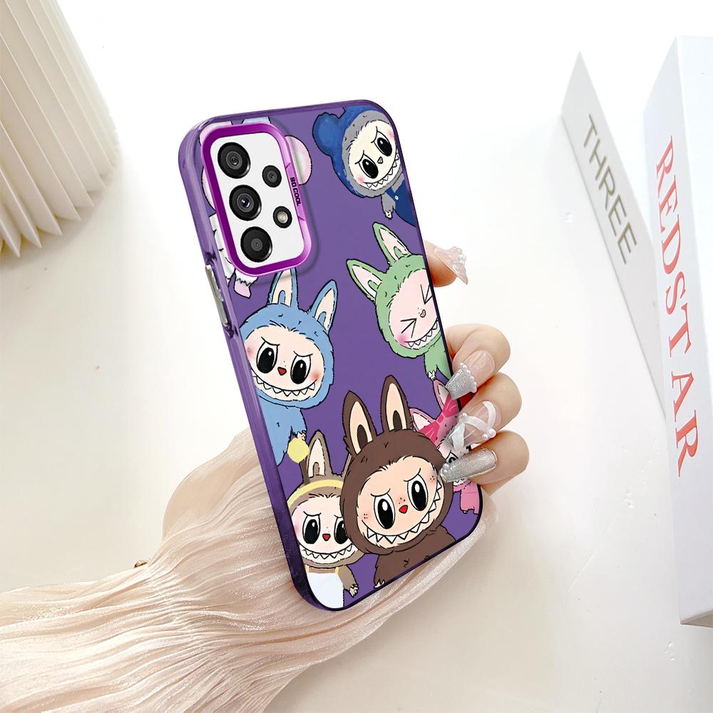 

Окрашенный узор, цветной серебристый, двухсторонний, жесткий, противоударный чехол для телефона Samsung Samsung A73 5G темно-фиолетового