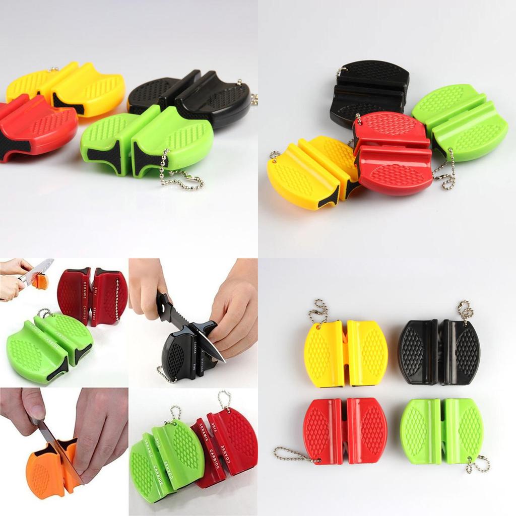 Compact Mini Knife Sharpener Portable Camping Tapered Knife Sharpening Stone Kitchen Tool In Vibrant Colors