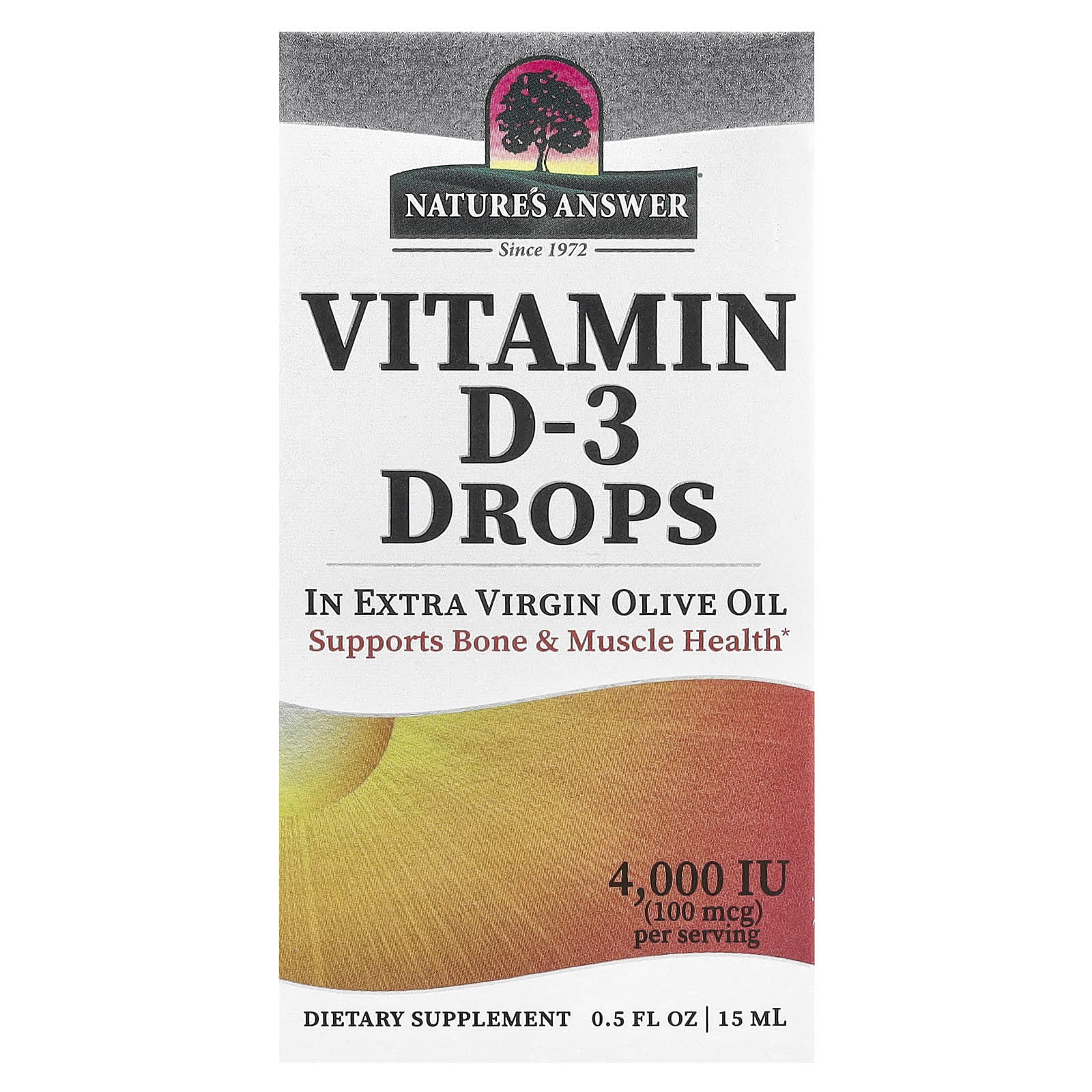 

Nature S Answer, Vitamin D-3 Drops, 100Mcg(4,000Iu), 15Ml(0.5Fl Oz)