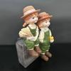 Cute Cartoon Doll Ornaments of Rural Sun Hats, Garden Couple Decorations and Home Ornaments