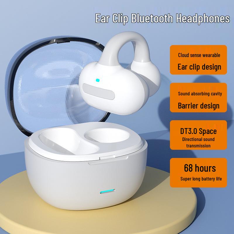 Wireless Bluetooth Earbuds, Non-In-Ear, Touch Control, Long Standby, Sport Ear Clip Style, Single Ear
