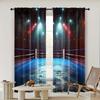 2pc,  Window Curtains Boxing Ring Arena Stage Lights Sports Photos Versatile Durable Polyester,Without Electricity Festive