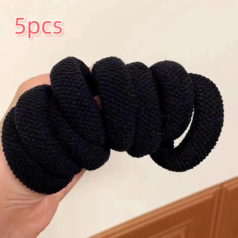 Hair Rope Hair Ring High Elastic Widened Thickened Rubber Tendons Seamless High Horsetail Ball Head Durable Head Rope Towel Ring for Women