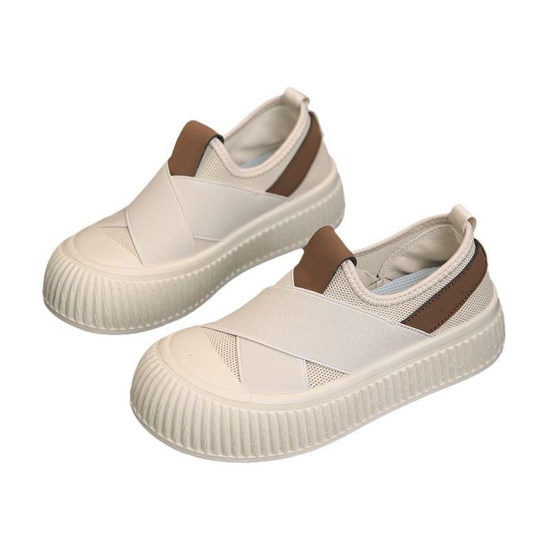 Women's Breathable Mesh Sports Shoes - Lightweight Casual Shoes with Cross Elastic Bands, Comfortable Casual Shoes