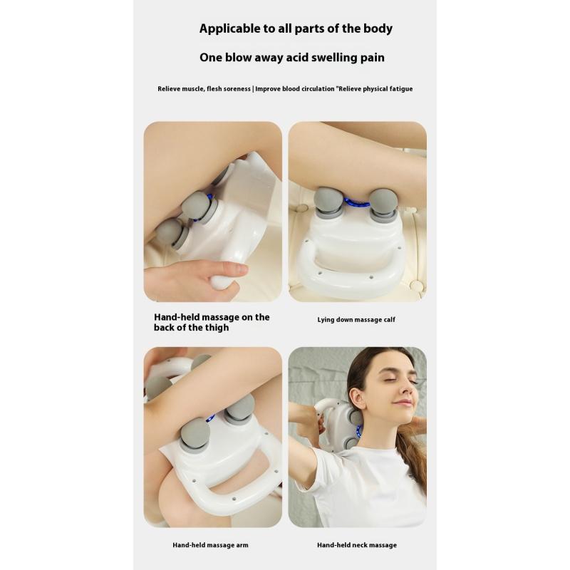 Four-head Fascia Gun Muscle High Power Waist Male And Female Body Relief Cervical Spine Low Back Massager