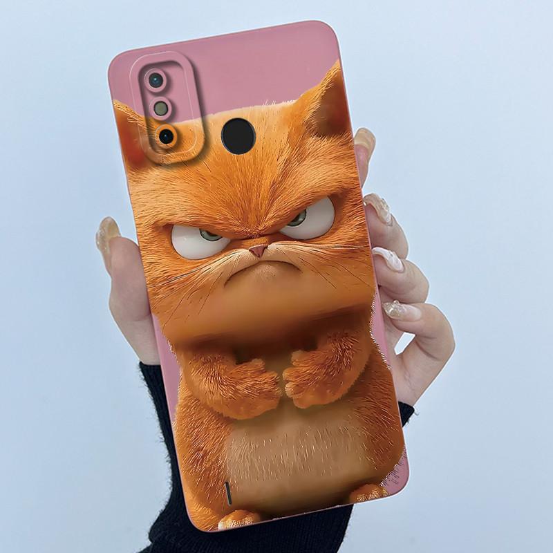 New Hot For Tecno Spark 6 Go / Spark 6 Air Case Lovely Cartoon Cat Liquid Silicone Soft TPU Shockproof Back Cover Ultrathin Capa