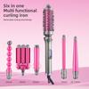 6- In -1 Ceramic Hair Curling Iron Set with Removable Head Curling Design Multi Functional Electric Hair Curler & Straightener