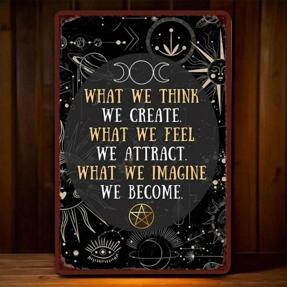 Metal Wall Art Wiccan Triple Moon Goddess Pentacle Star Gothic Decor