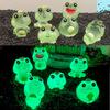 6/30 Stück Leuchtende Harz-Krone Frosch Leuchtende Kleine Frösche für Puppenhaus-Dekor Mikro-Feengarten Mooslandschaft Tischdekoration