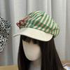 Korean Painter Berets Versatile Beanie Cap Vintage Striped Berets  Streetwear