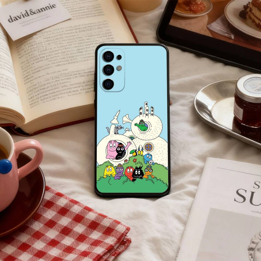Tiny Cute B-BarbapapaS Phone Case For Samsung S 25,24,23,22,30,21,10,9,Ultra,Plus,Lite,FE,4,5 G Soft Black Case