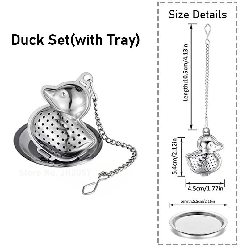 New Stainless Steel  Tea Infuser Teapot/Owl/Duck/Pumpkin Tray Spice Tea Strainer Herbal Filter Teaware Accessories Kitchen Tools