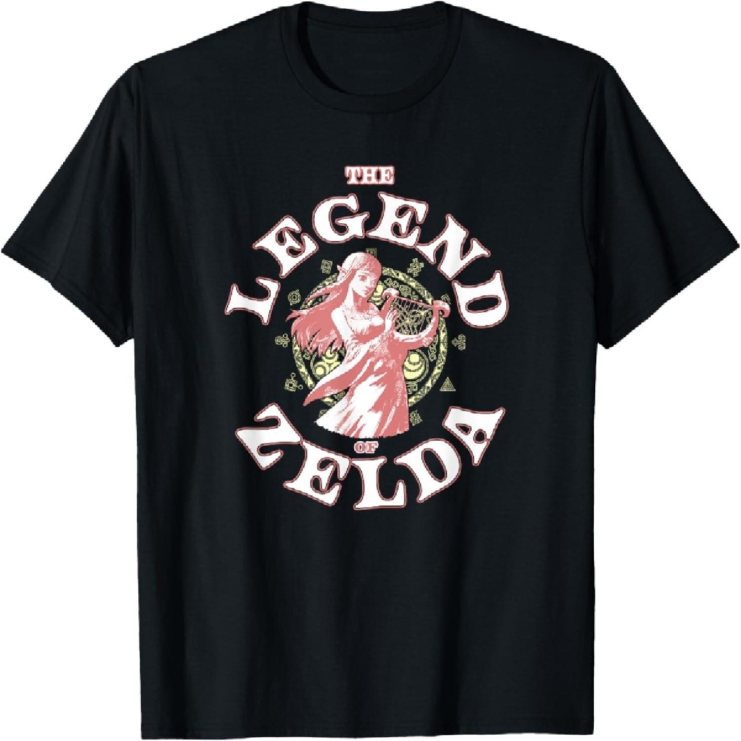 The Legend of Zelda Distressed Hyrule Zelda Wrap Text T-Shirt S