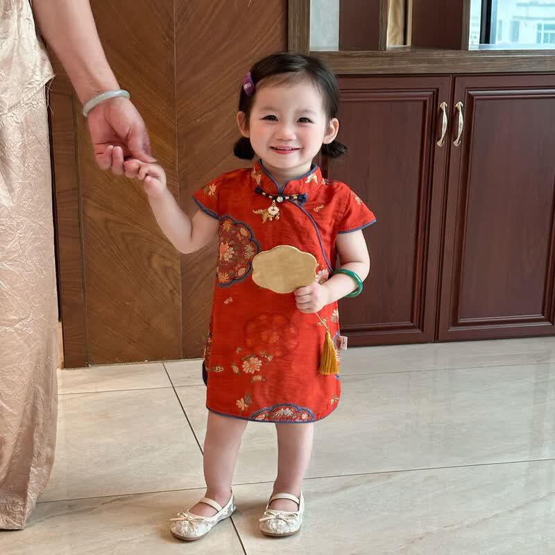 FADOBABY Girls  New Chinese Style Cheongsam Dress 80