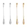 1 Pair Women Drop Earrings Long Tassel Waterdrop Pendant Polished Solid Color Lightweight Hanging Prom Party Wedding Dangle Earrings